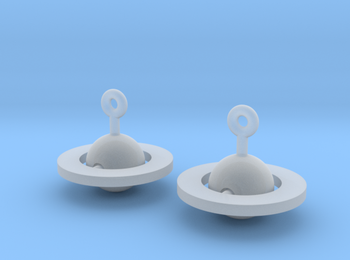 Saturn - Rotating Earrings (realistic scale) 3d printed