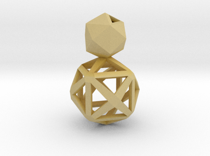 Polyhedron Snowman Earring 3d printed