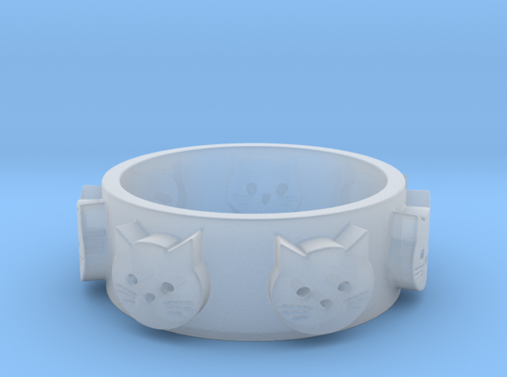 Ring of Seven Cats Ring Size 8 3d printed