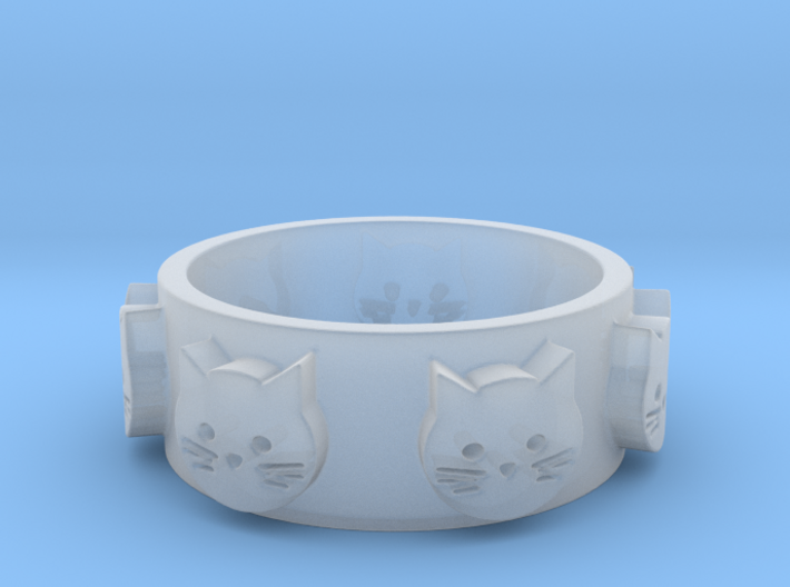 Ring of Seven Cats Ring Size 7 3d printed