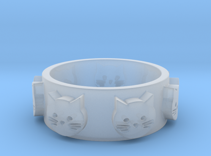 Ring of Seven Cats Ring Size 7.5 3d printed