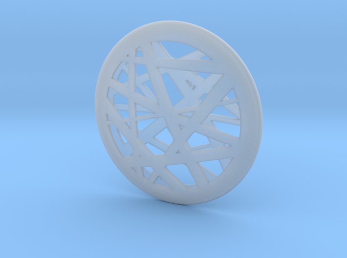 Circular Abstract Line Pendant - Large 3d printed