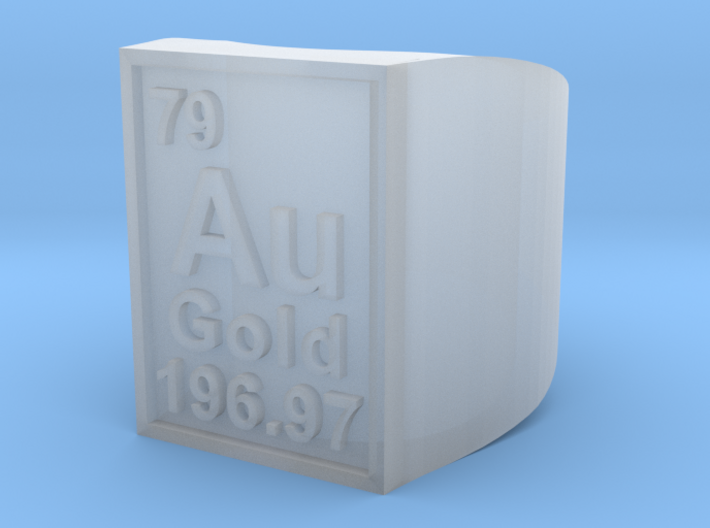 Gold Periodic Table Statement Ring Size 10 3d printed