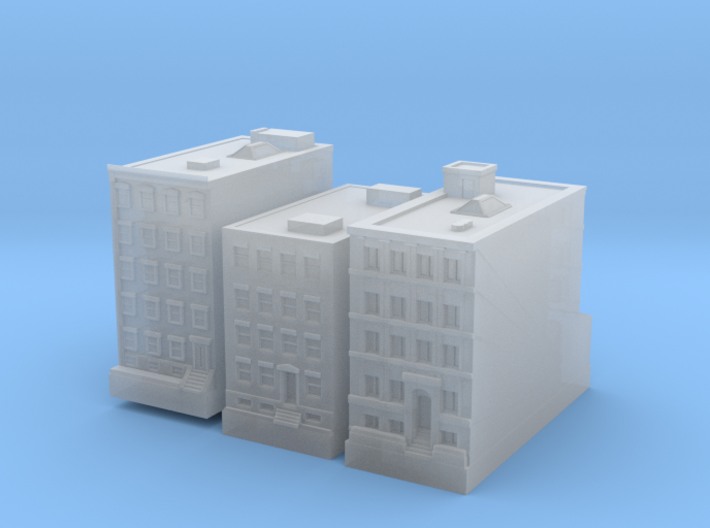 New York Set 1 Houses of 1 x 2 set of 3 3d printed