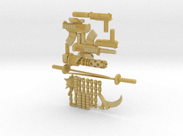 complete set of all the weapons for kidrobot Bot 3d printed