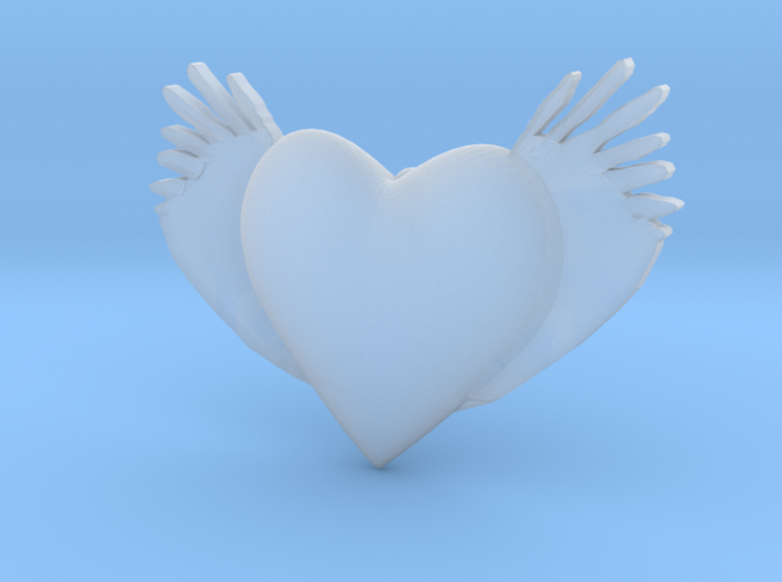 Joyful Heart With Wings Pendant 3d printed