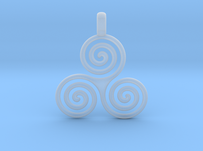 TRIPLE SPIRAL Minimal Symbol Jewelry Pendant 3d printed