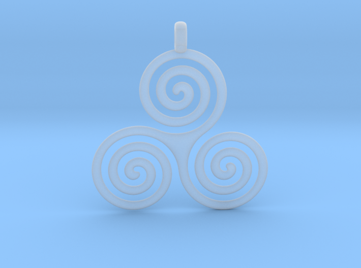 TRIPLE SPIRAL Symbolic Jewelry Pendant 3d printed