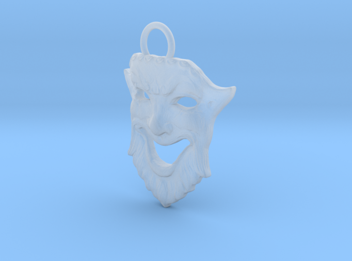 Laughing Greek Mask Pendant 1.5inches 3d printed