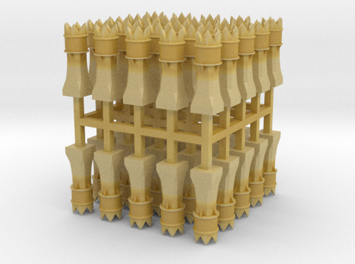 50x 2mm Scale Macunian Maji chimney pots 3d printed