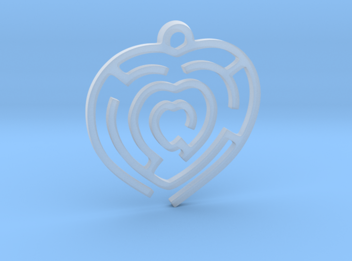 Pendant Mazy Heart 3d printed