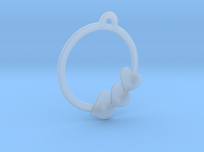 Heart on a ring Pendant 3d printed