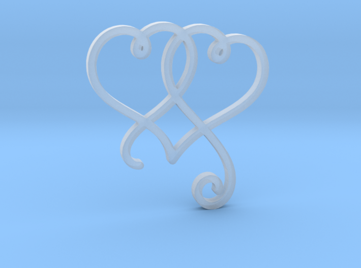 Linked Swirly Hearts (~4mm depth) 3d printed