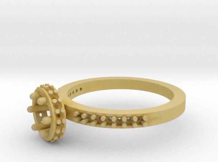 Ab030 Round Engagement Ring 3d printed