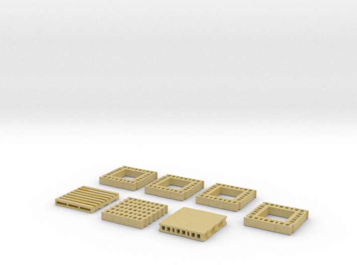 1:160 N Scale Concrete Blocks on Pallet 3d printed 