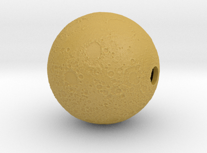 Moon diameter 12mm - with 2x 2mm holes 3d printed 