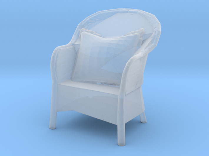 Miniature 1:48 Wicker Rattan Outdoor Chair 3d printed