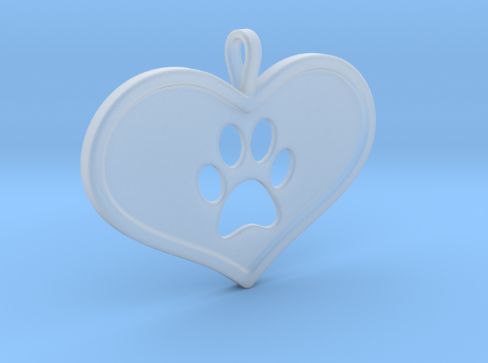 Paw in heart 3d printed