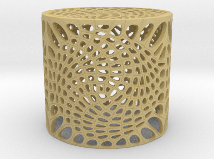 Voronoi capped cylinder lampshade 3d printed