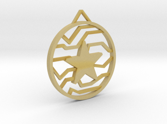 Winter Soldier Star Pendant (Large) 3d printed