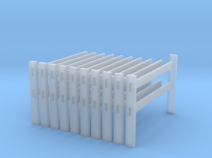 Post and rail fence kit HO Scale (10 Piece) 3d printed