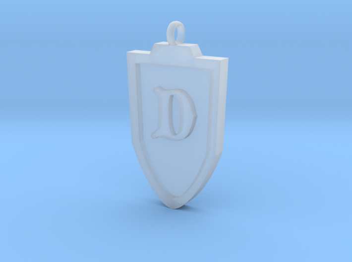 Medieval D Shield Pendant 3d printed