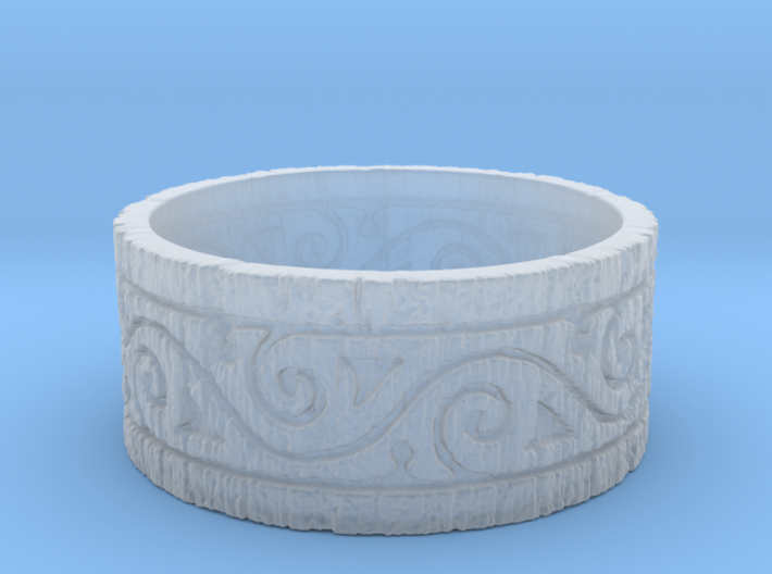 Weathered Wood Tribal Ring 3d printed