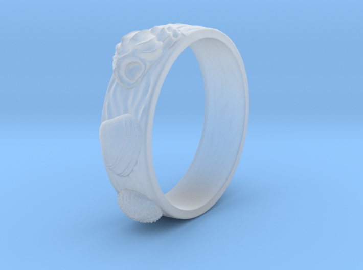 Sea Shell Ring 1 - US-Size 8 (18.19 mm) 3d printed