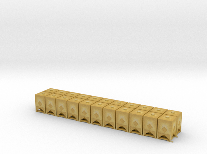 HO 1/87 Square Bins for flatcar loads (x22) 3d printed 