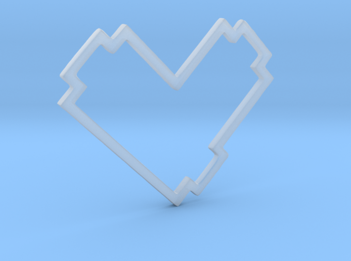 Pixel Heart Pendent - Diva Style - 1 INCH 3d printed