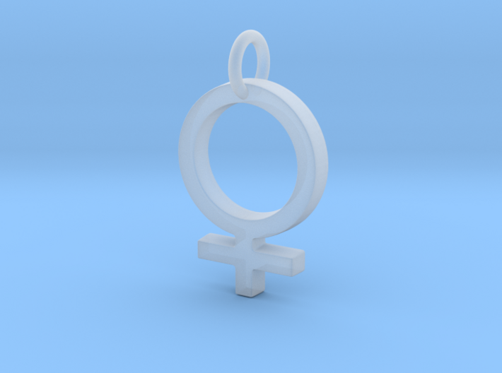 Female Gender Symbol Personalized Monogram Pendant 3d printed