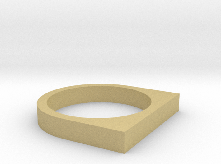Minimal Square Top Ring, Size 7 3d printed