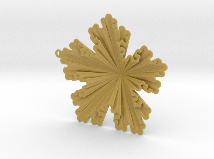 Golden Koch Snowflake Ornament 3d printed 