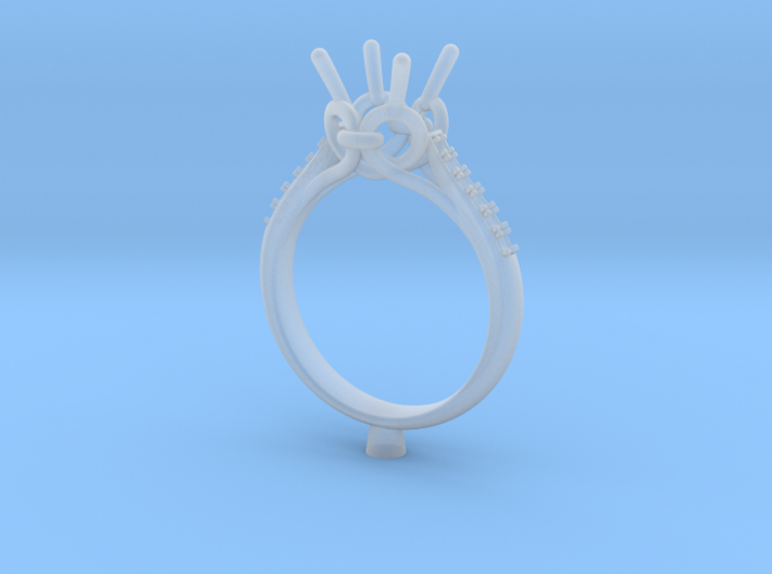 CC69- Engagement Ring Printed Wax Resin. 3d printed
