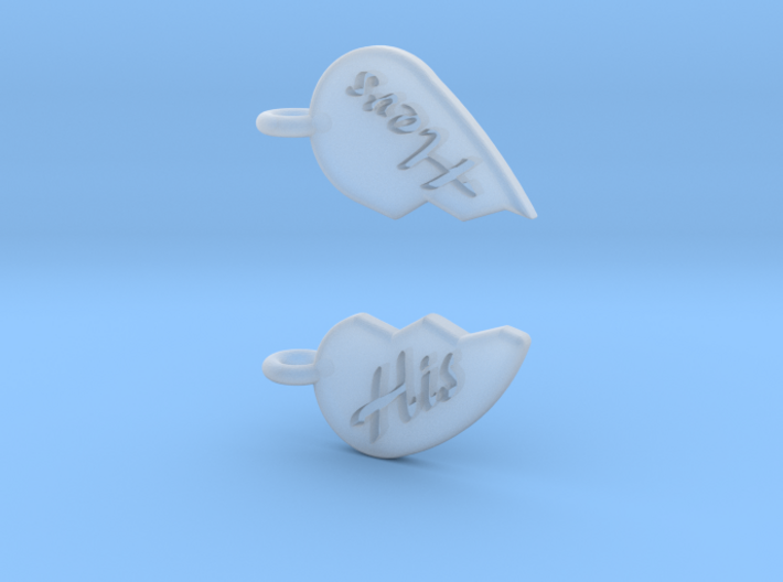His and Hers Heart Halves 3d printed