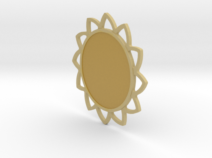 Custom Mandala Pendant Sunflower 3d printed