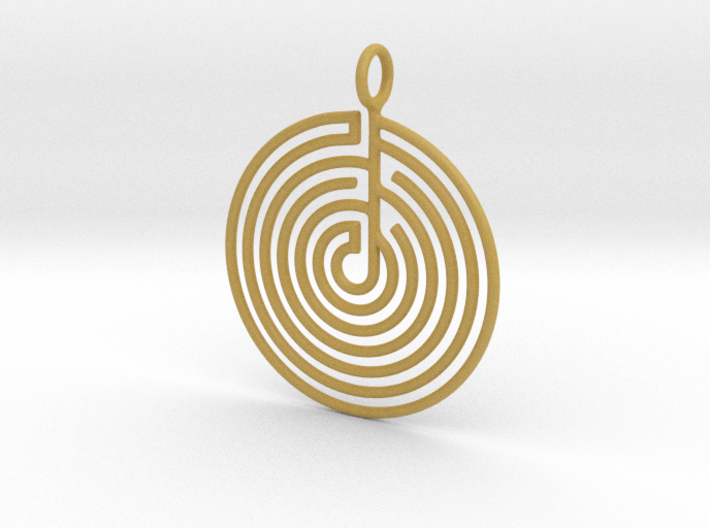 mystery little labyrinth Pendant 3d printed