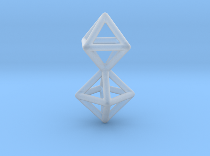 Twin Octahedron Frame Pendant Small 3d printed
