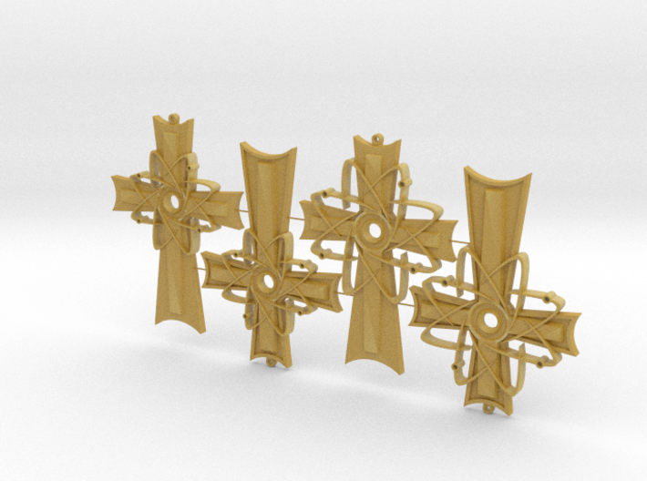 Atomic Cross Pendant - All Variations (Set of 4) 3d printed