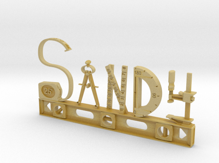 Sandy Nametag 3d printed