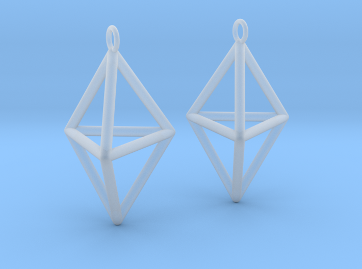 Pyramid triangle earrings type 3 3d printed