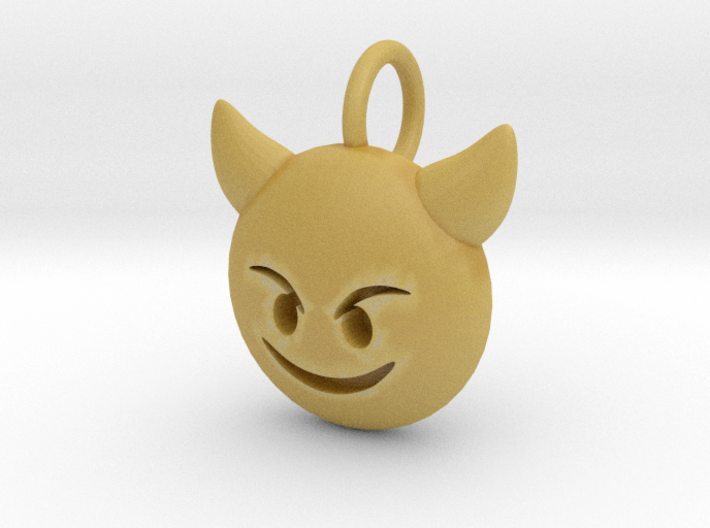 Dime Sized Emoji Smiling Imp 3d printed