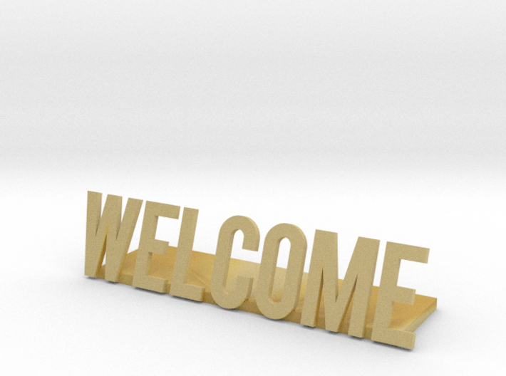 Welcome logo desk business 3d printed