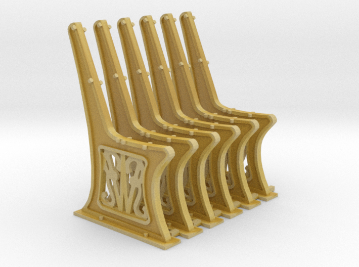 GWR Bench ends x 6 O Scale 7mm 3d printed 