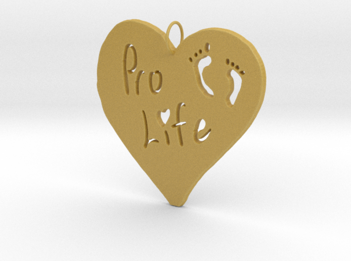 Pro Life Heart Pendant 3d printed