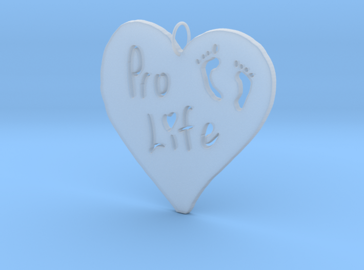 Pro Life Heart Pendant 3d printed