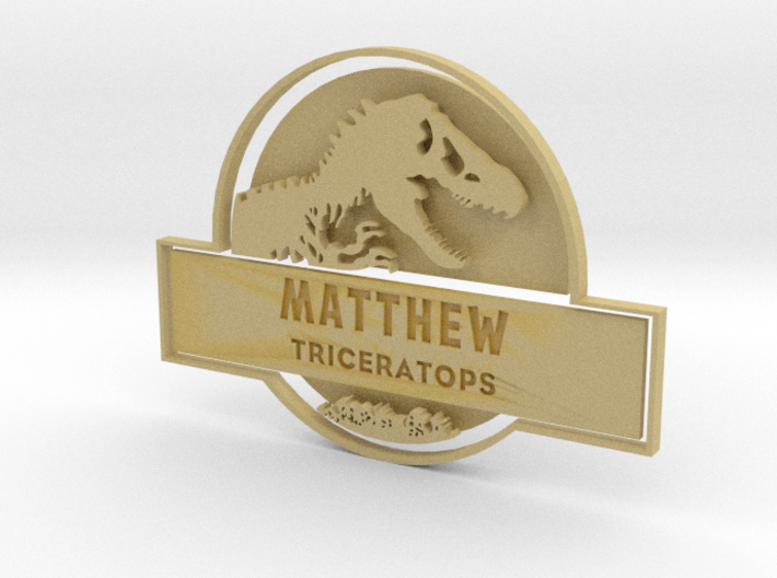 Jurassic World Badge Part 1: Add your own name  3d printed 