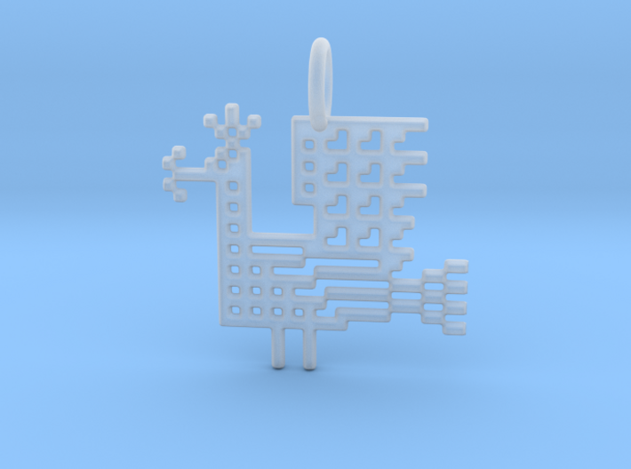 Pixel Peacock Pendant 3d printed