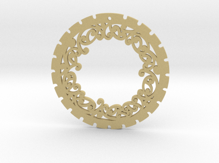 Simple 'Kowhaiwhai' Disc Earring ~ 33mm diameter 3d printed