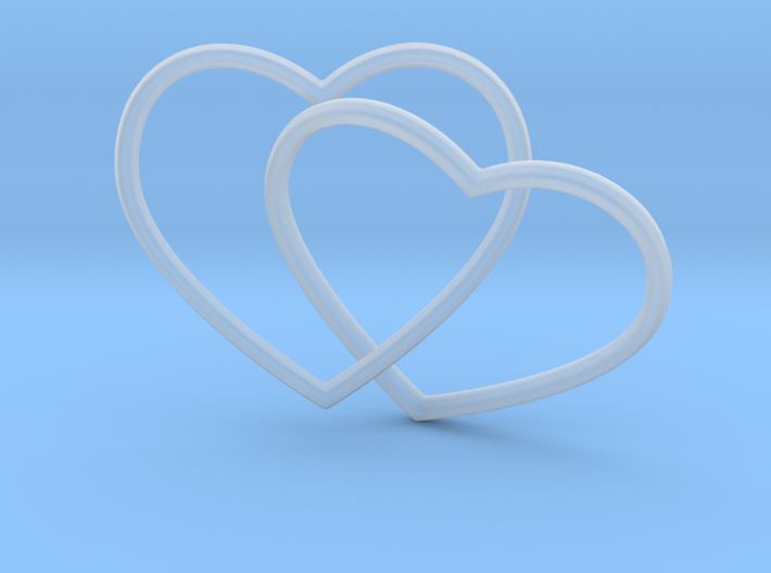 Two Hearts Interlocking Pendant 3d printed